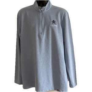 Travis Mathew 1/4 Zip Pullover Mens XL Blue Stretch Logo Spider Golf Club